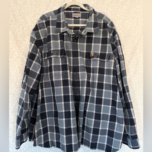 Carhartt Other - Carhartt Original Fit Plaid Button-Up Shirt | Navy White | 4XL